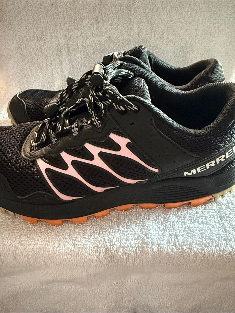 Merrell Women’s Black, Pink & Orange Trail Running Shoes